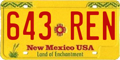 NM license plate 643REN