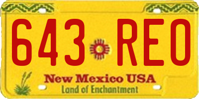 NM license plate 643REO