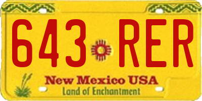 NM license plate 643RER