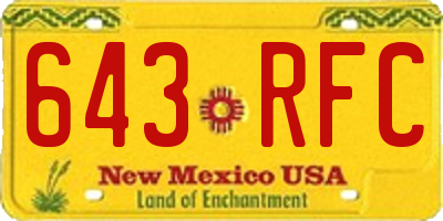 NM license plate 643RFC