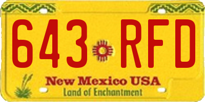 NM license plate 643RFD