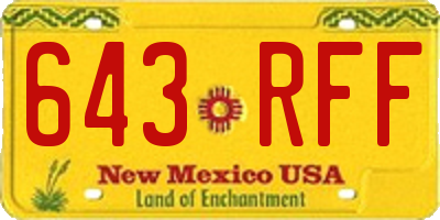 NM license plate 643RFF