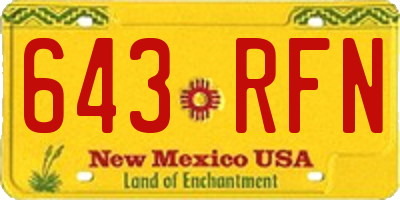 NM license plate 643RFN