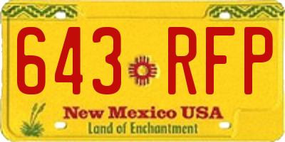 NM license plate 643RFP