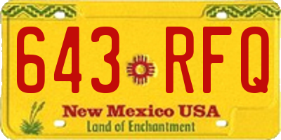 NM license plate 643RFQ