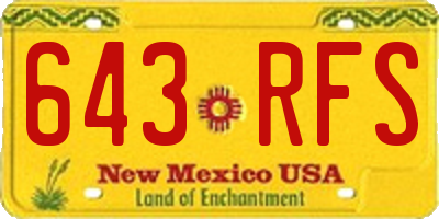 NM license plate 643RFS