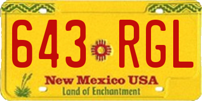 NM license plate 643RGL