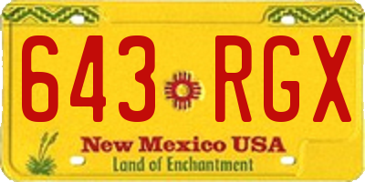 NM license plate 643RGX