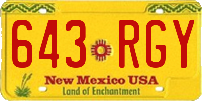 NM license plate 643RGY