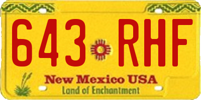 NM license plate 643RHF