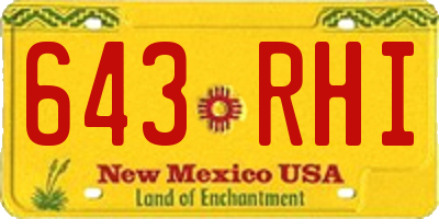 NM license plate 643RHI