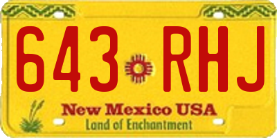 NM license plate 643RHJ