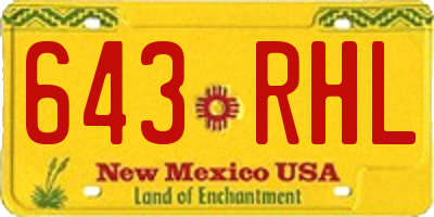 NM license plate 643RHL