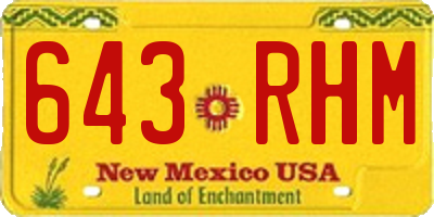 NM license plate 643RHM