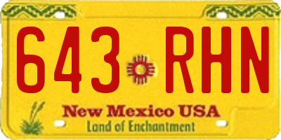 NM license plate 643RHN