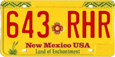 NM license plate 643RHR