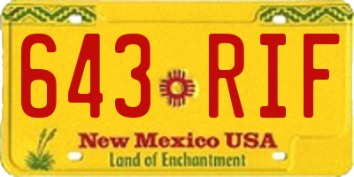 NM license plate 643RIF