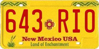 NM license plate 643RIO