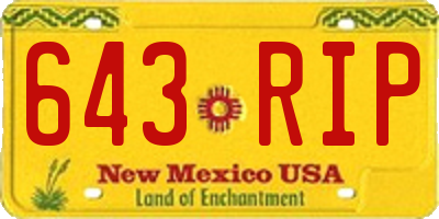 NM license plate 643RIP