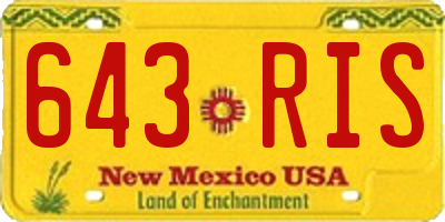 NM license plate 643RIS