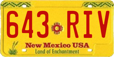 NM license plate 643RIV