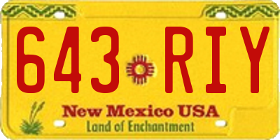 NM license plate 643RIY