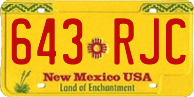 NM license plate 643RJC