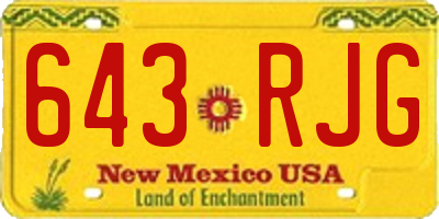 NM license plate 643RJG
