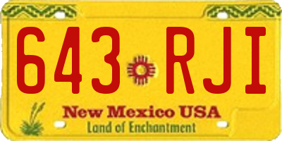 NM license plate 643RJI
