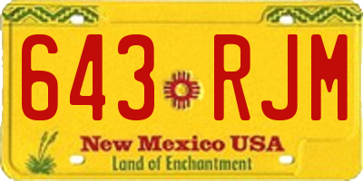 NM license plate 643RJM