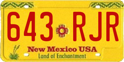 NM license plate 643RJR