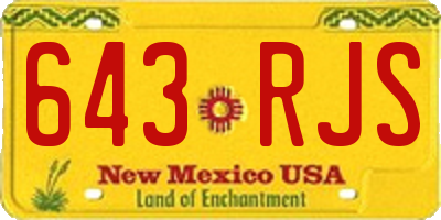 NM license plate 643RJS