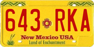 NM license plate 643RKA
