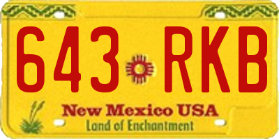 NM license plate 643RKB
