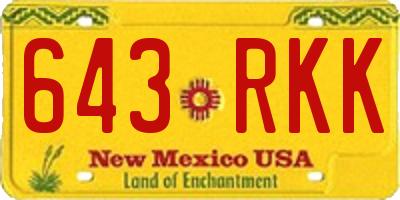 NM license plate 643RKK
