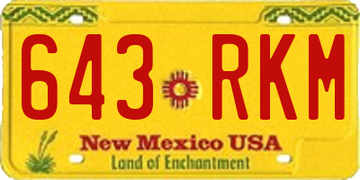 NM license plate 643RKM