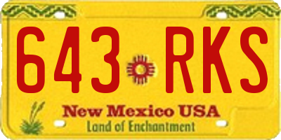 NM license plate 643RKS