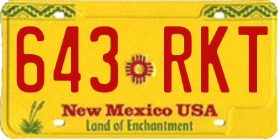 NM license plate 643RKT