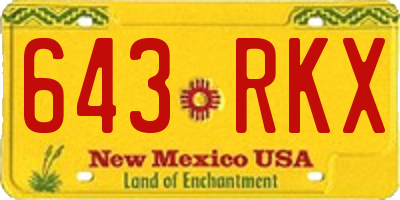 NM license plate 643RKX