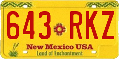 NM license plate 643RKZ