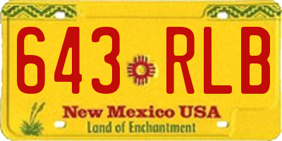 NM license plate 643RLB