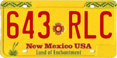 NM license plate 643RLC
