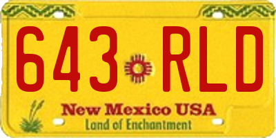 NM license plate 643RLD