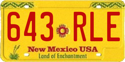 NM license plate 643RLE