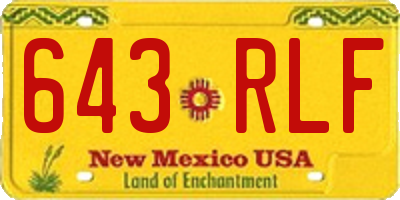 NM license plate 643RLF