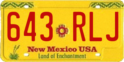 NM license plate 643RLJ