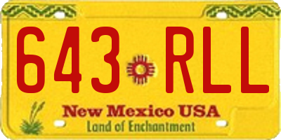 NM license plate 643RLL