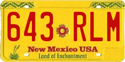 NM license plate 643RLM