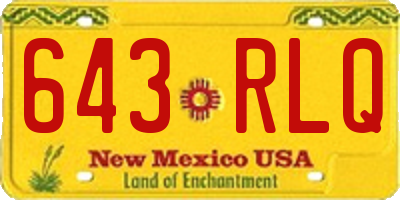 NM license plate 643RLQ