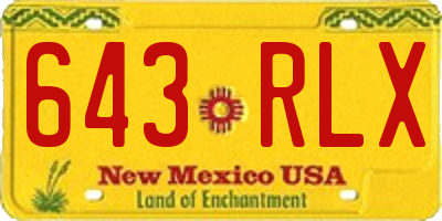 NM license plate 643RLX